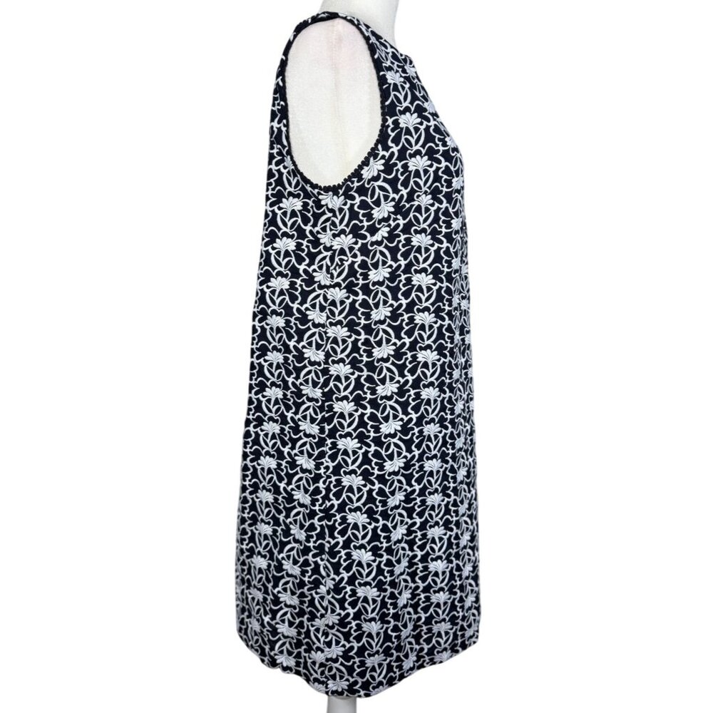 NWOT Ann Taylor Womens Dress Size 8 Sleeveless Black White Floral Print - Picture 4 of 9